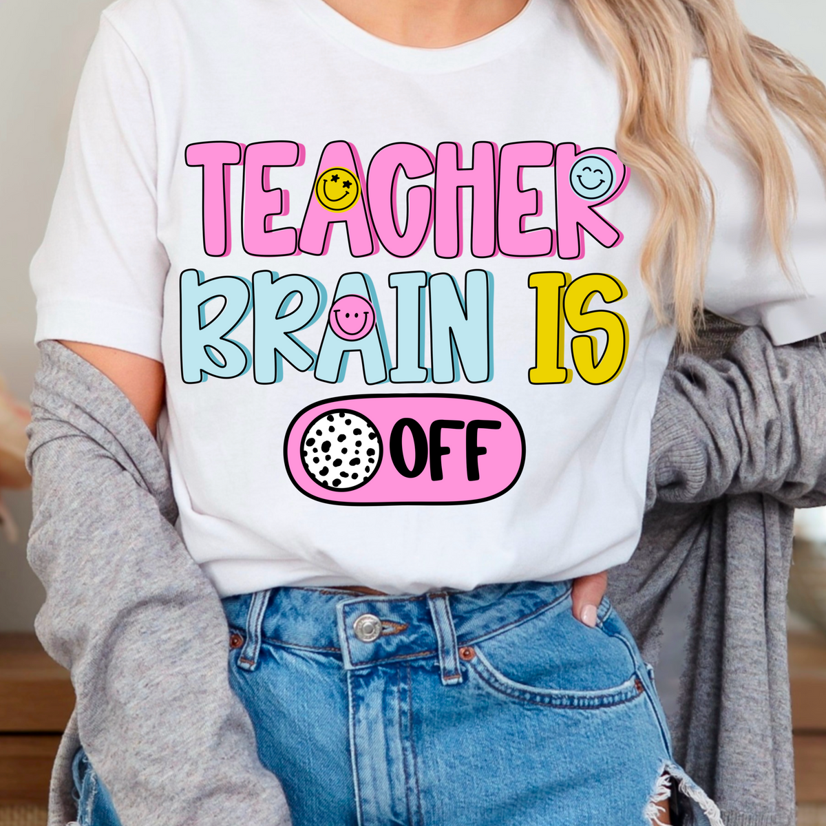 Teacher brain is off (CMD) 100582 DTF transfer