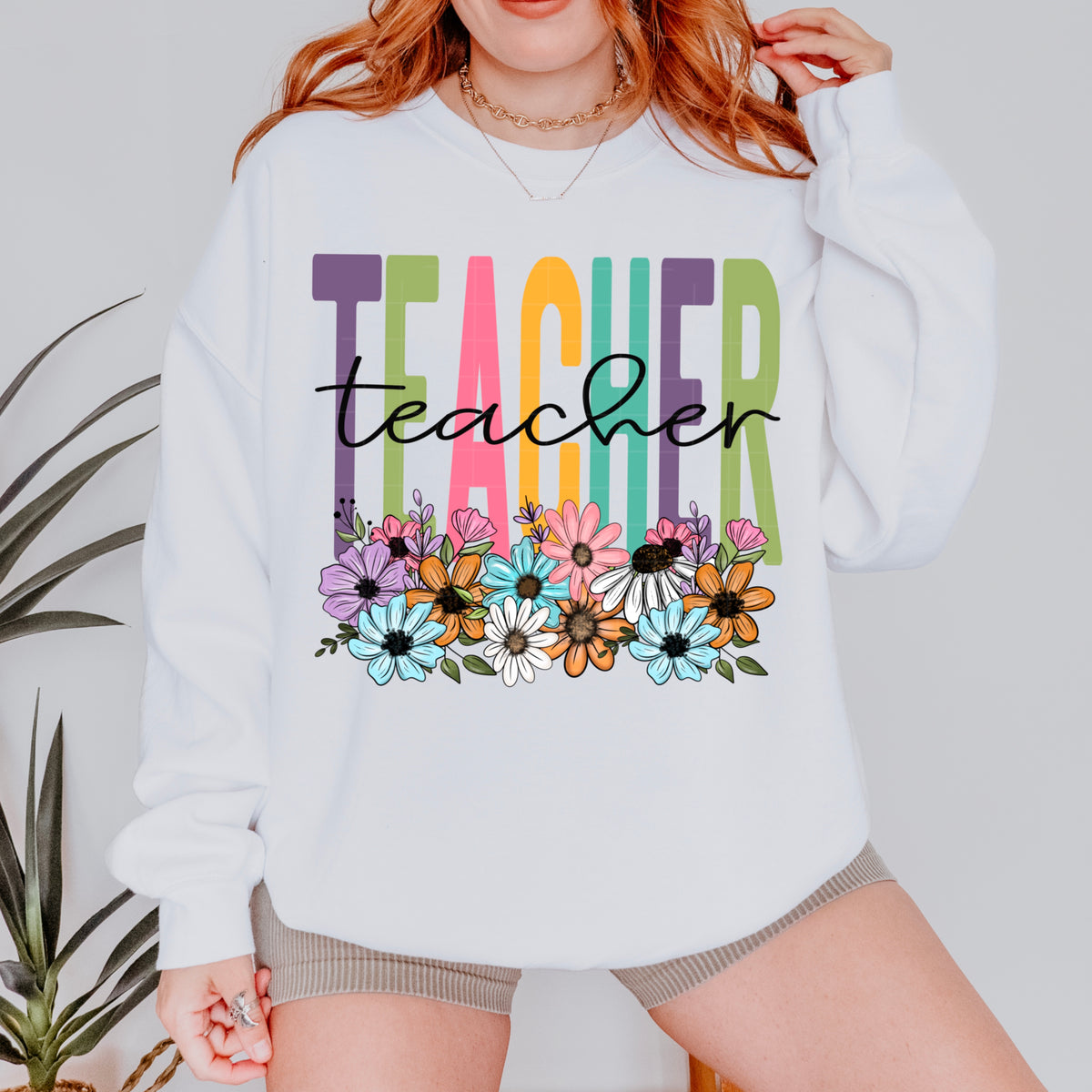 Spring floral Teacher (SDD) DTF Transfer