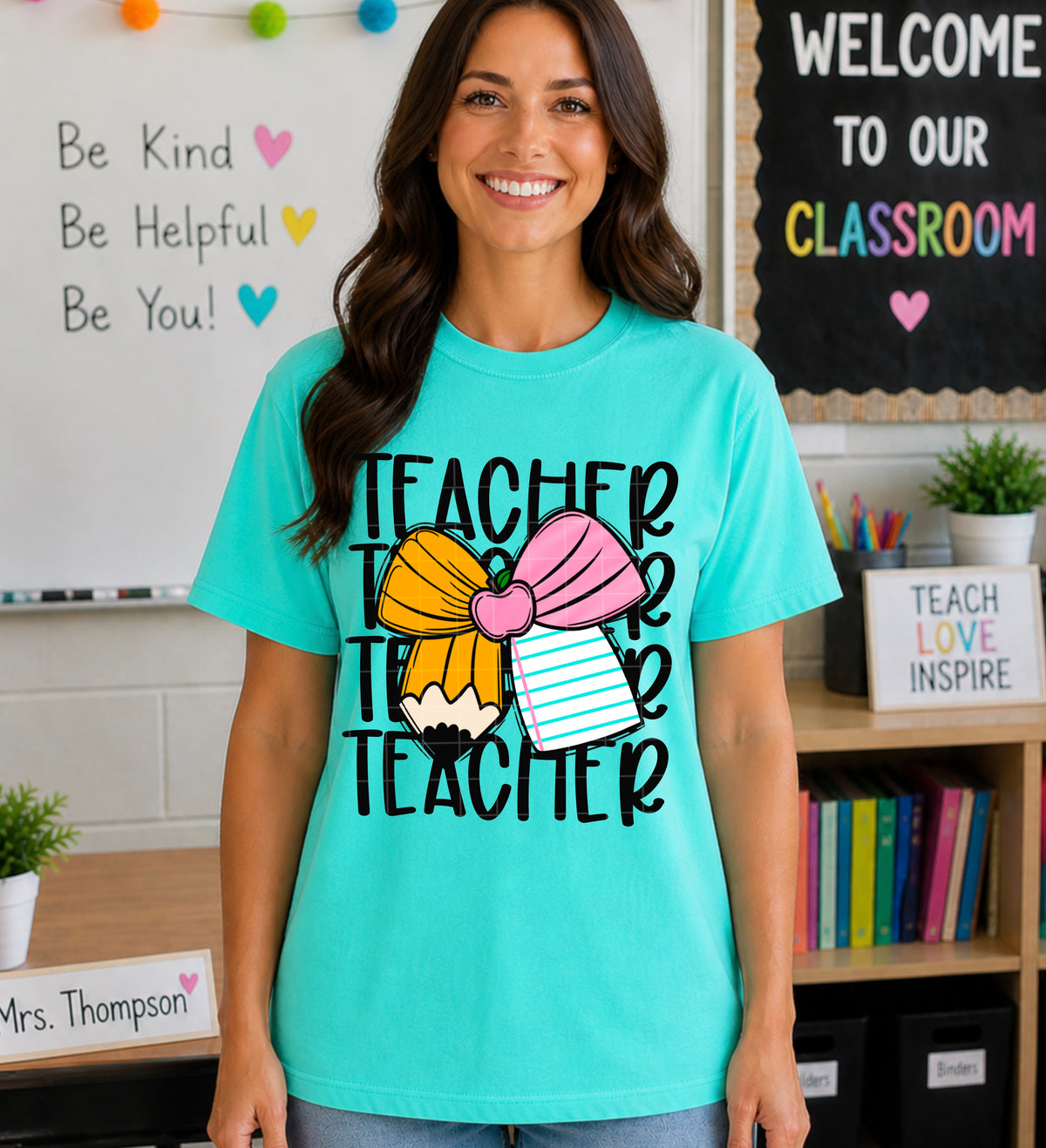 Teacher stacked bow (SDD) DTF Transfer
