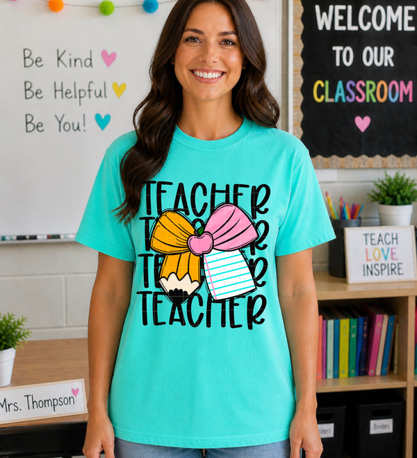 Teacher stacked bow (SDD) DTF Transfer