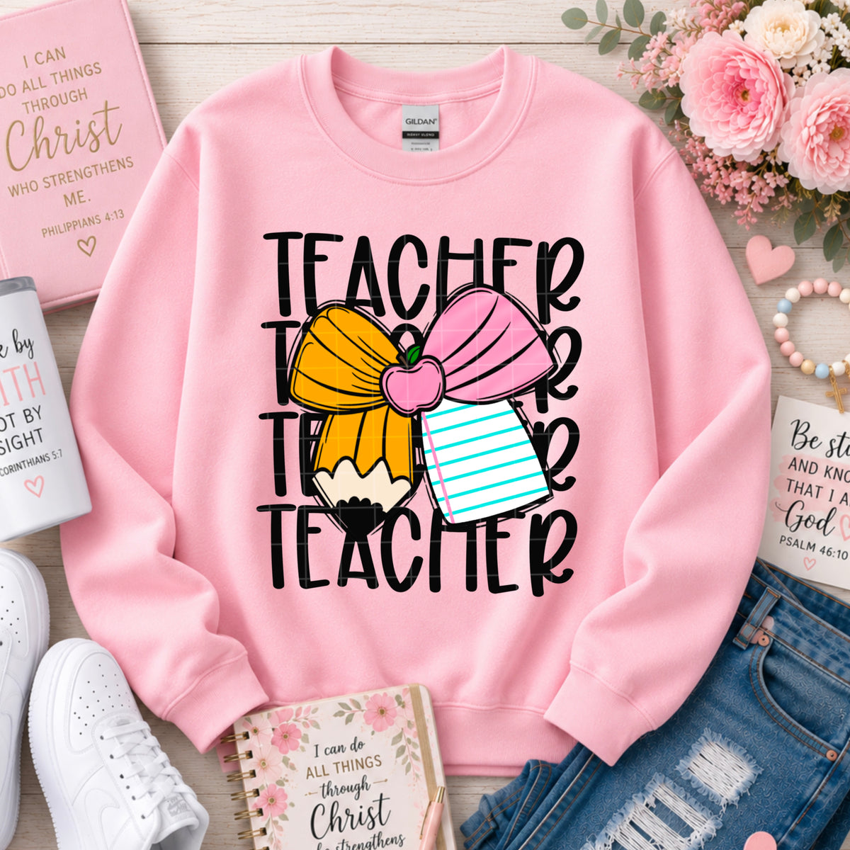Teacher stacked bow (SDD) DTF Transfer