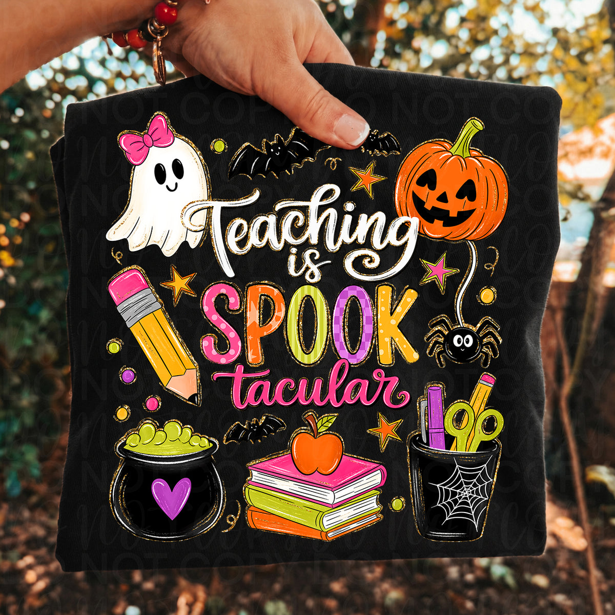 Teaching is spooktacular Halloween collage (UAC) DTF Transfer