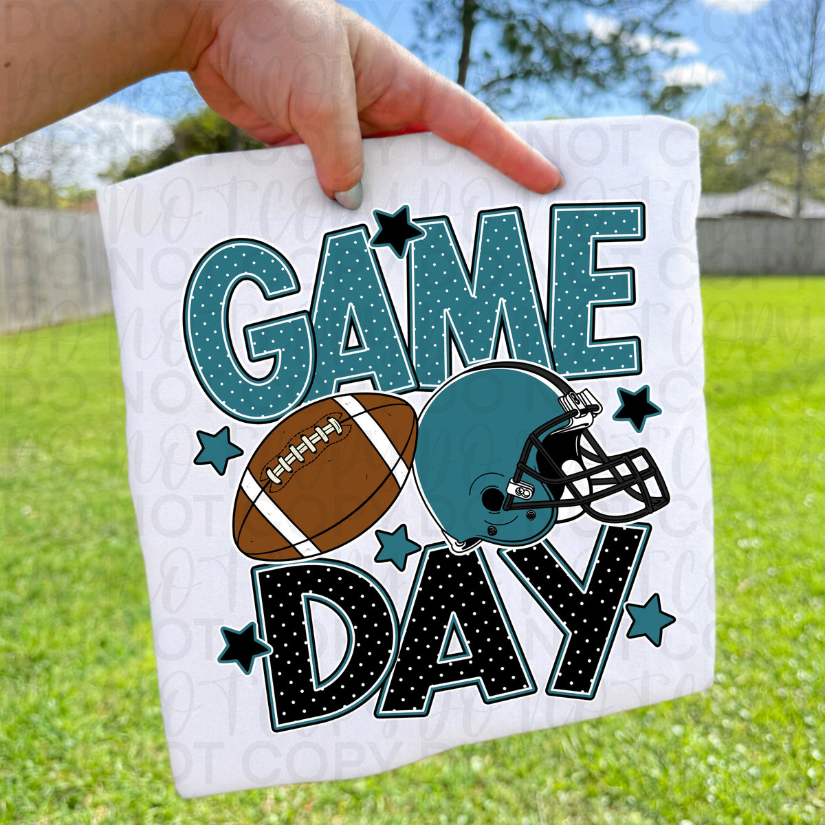 TEAL & BLACK game day football (UAC) DTF Transfer
