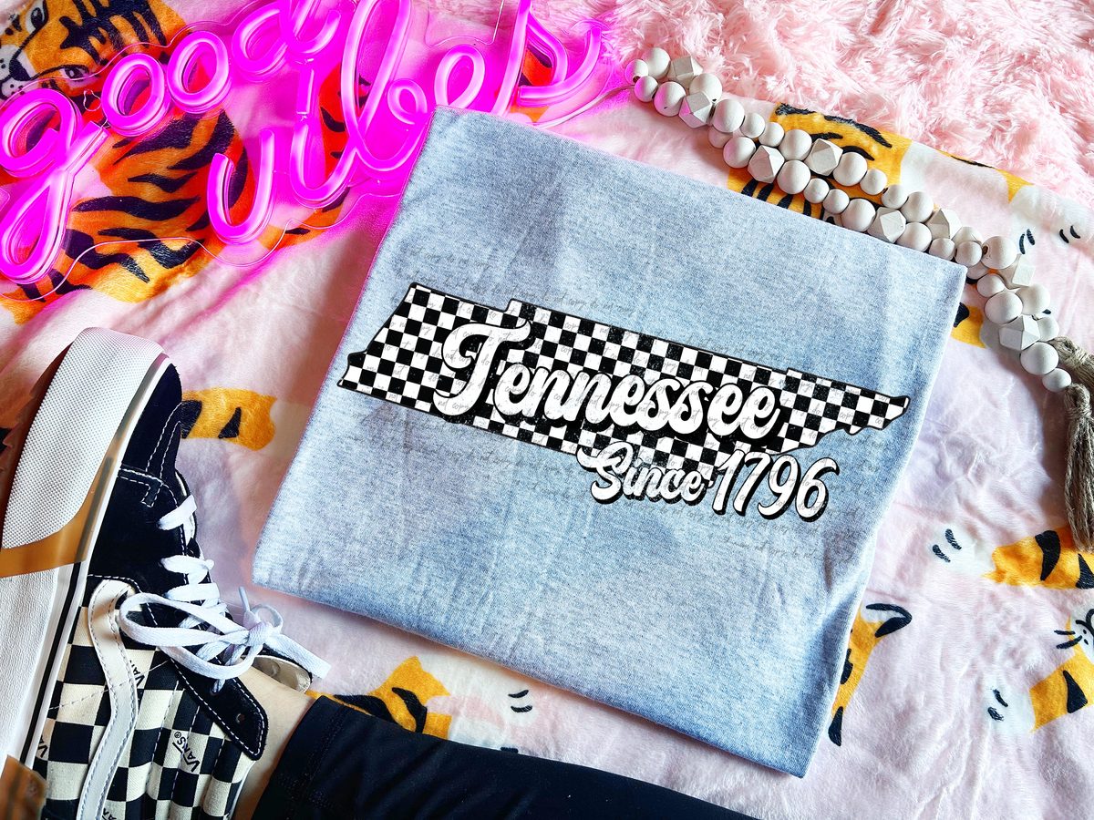 Tennessee Since 1796 Checkered Grunge 66756 DTF transfer