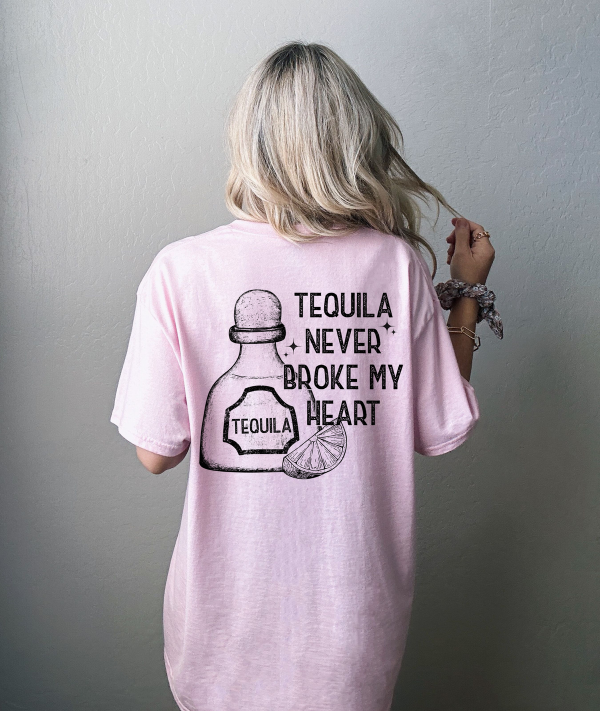 Tequila Never Broke My Heart Bottle and Lemon 114742 DTF transfer