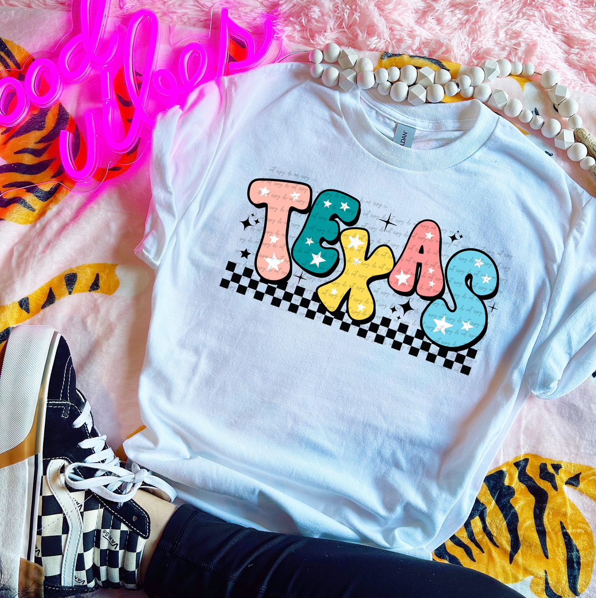 Texas Colorful Groovy Font 89189 DTF Transfer