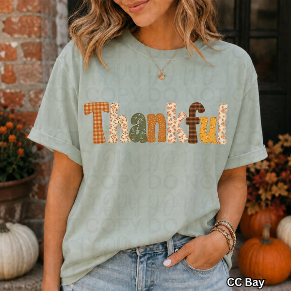 Thankful fall Stitched font (UAC) DTF Transfer