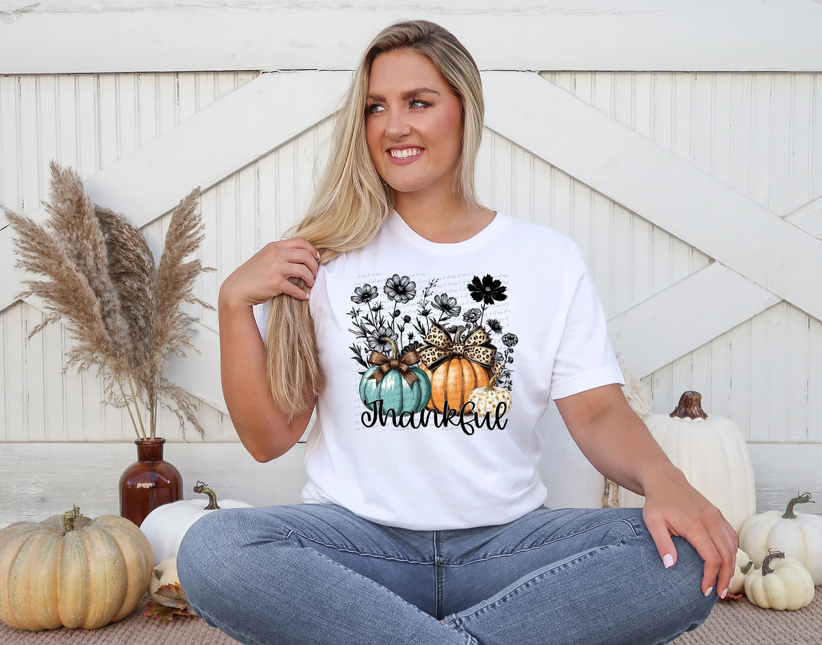 Thankful Pumpkin Floral 54311 DTF transfer
