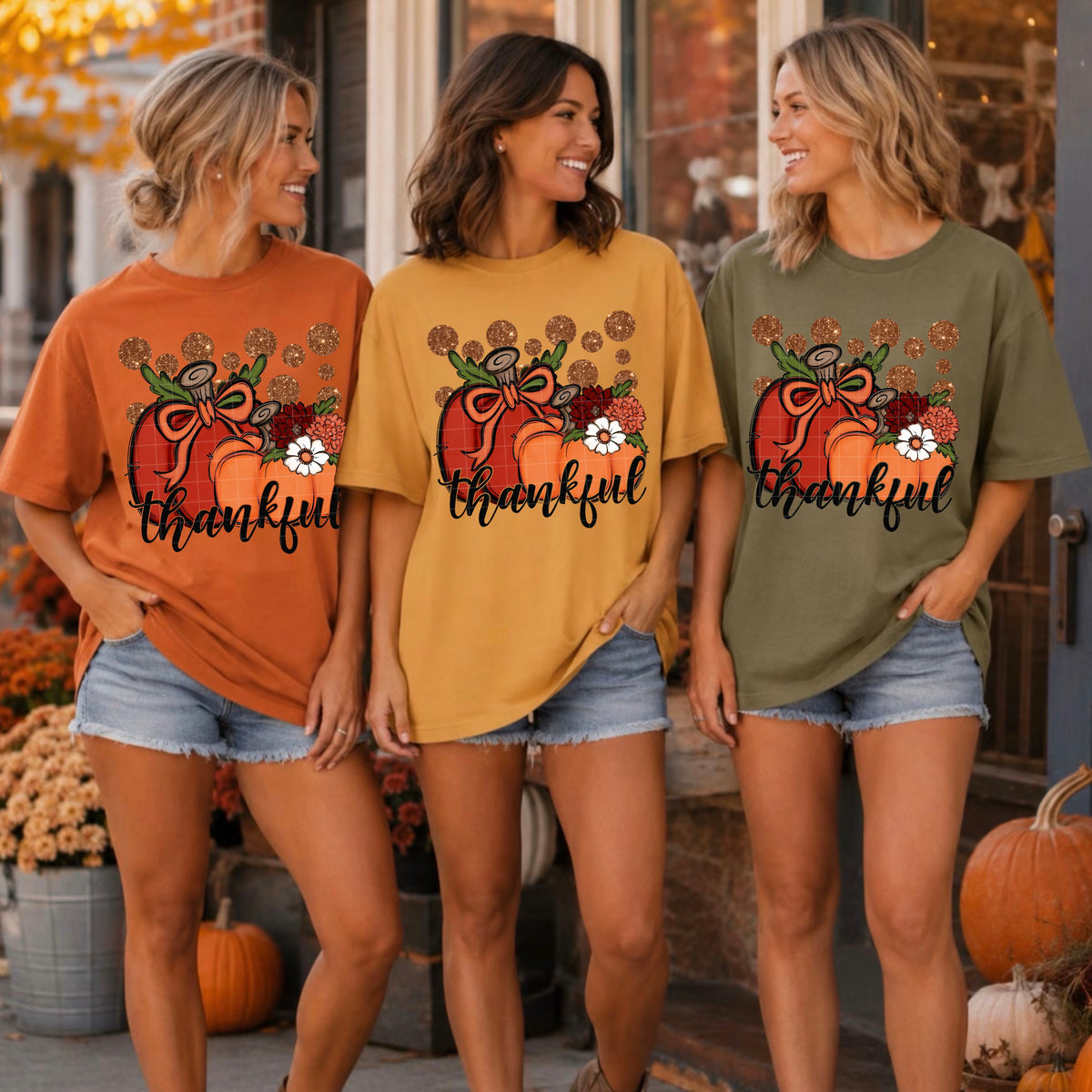 Thankful floral pumpkins (SDD) DTF Transfer