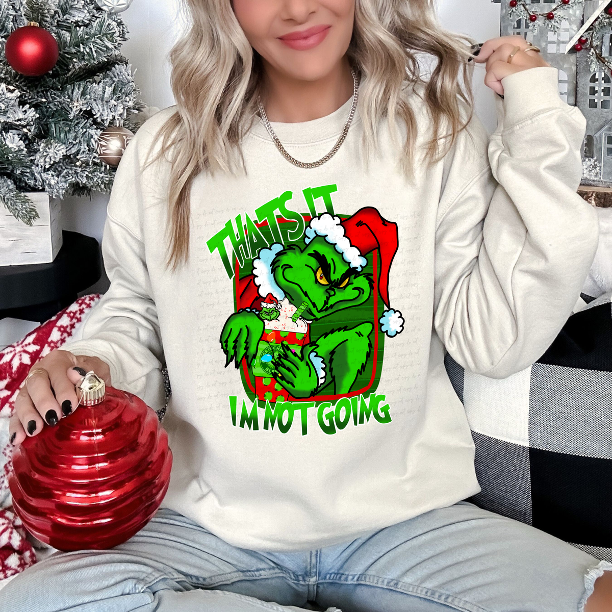 That's It I'm Not Going Green Man Santa Hat 115856 DTF transfer