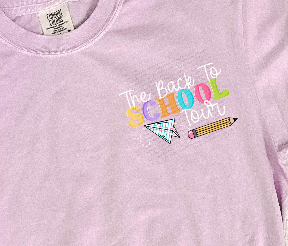 The Back To School Tour White Pocket 111263 DTF transfer