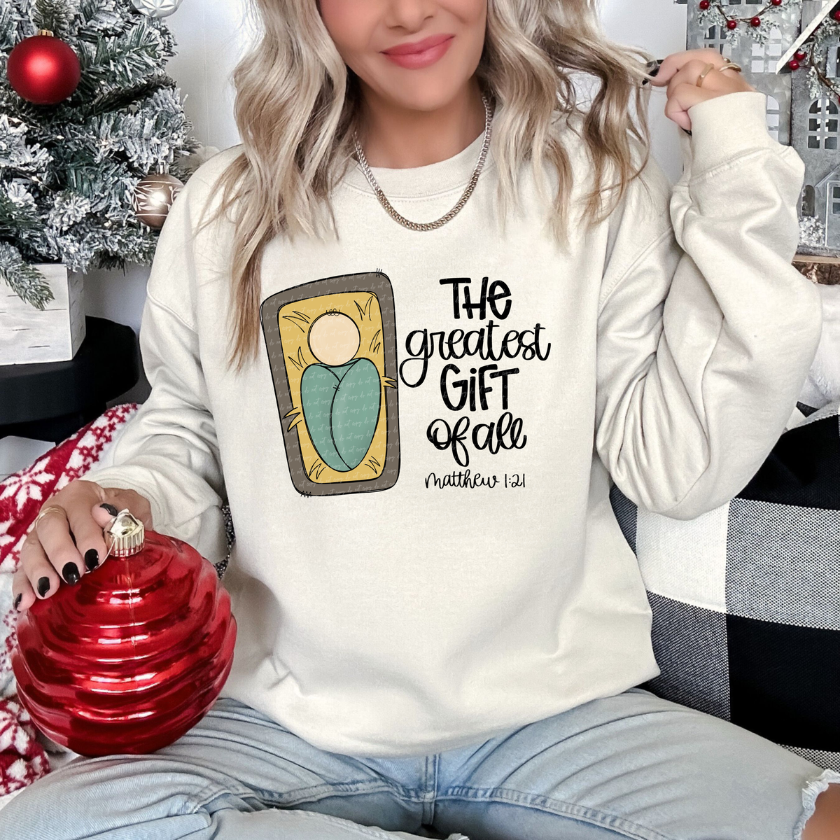 The Greatest Gift Of All Matthew 1:21 104705 DTF transfer