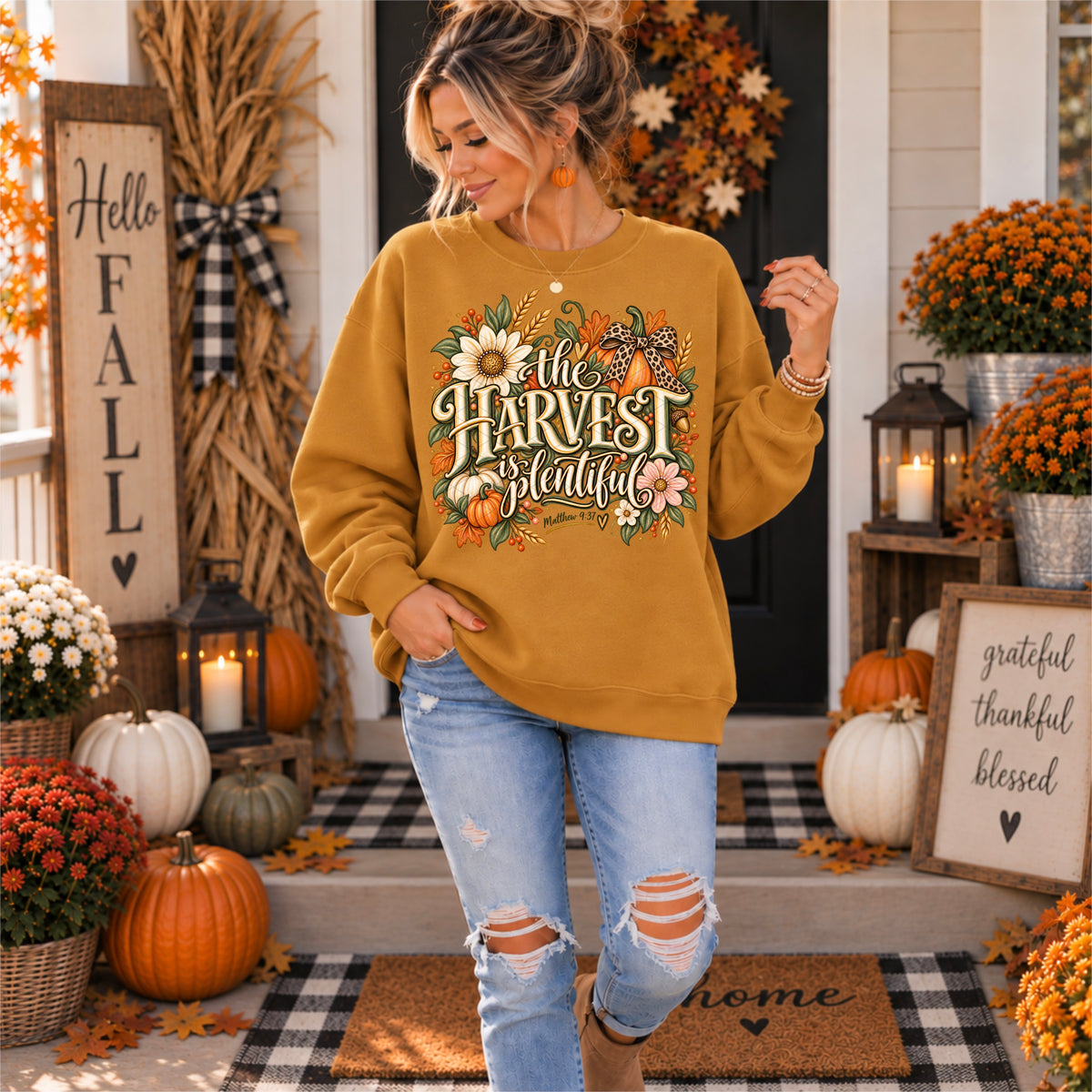 The harvest is plentiful floral (SDD) DTF Transfer