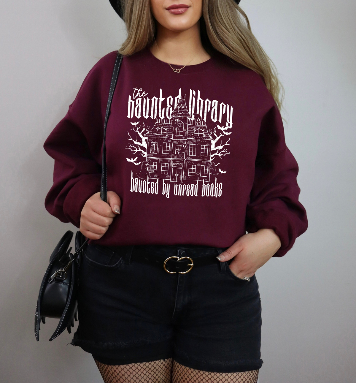 The Haunted Library Haunted By Unread Books White 46331 DTF transfer