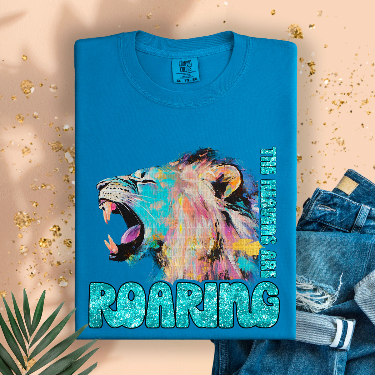 The heavens are roaring Lion 105122 DTF transfer