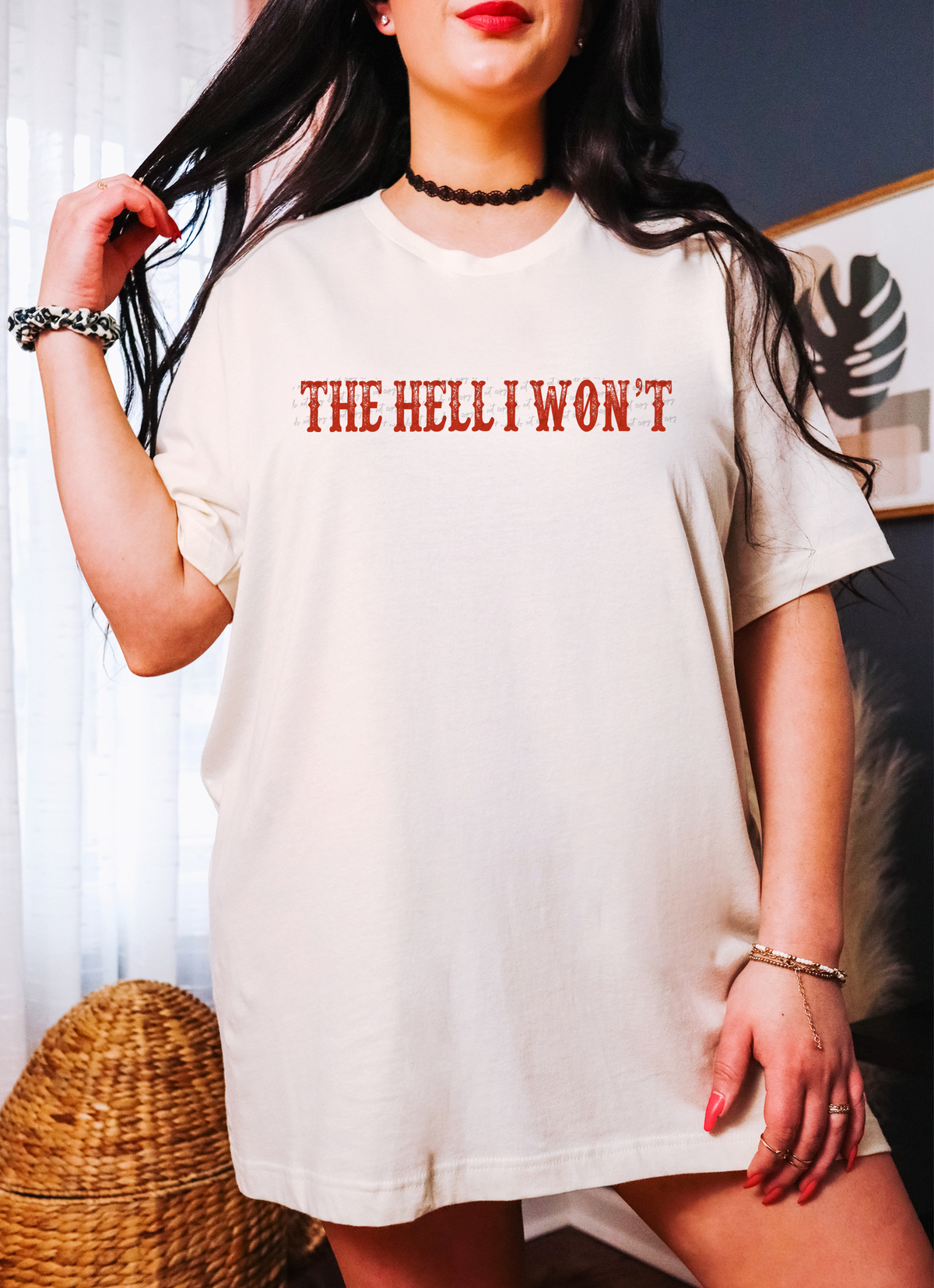 The Hell I Wont Gothic Red Grunge 86462 DTF Transfer