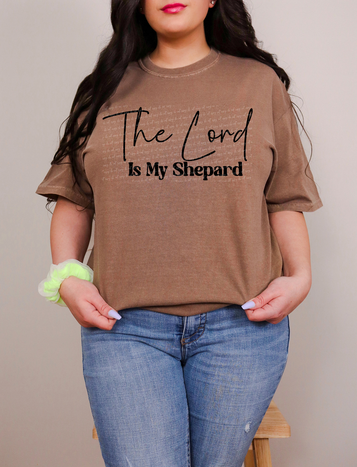 The Lord Is My Shepard Cursive And Serif Font Black 89459 DTF Transfer