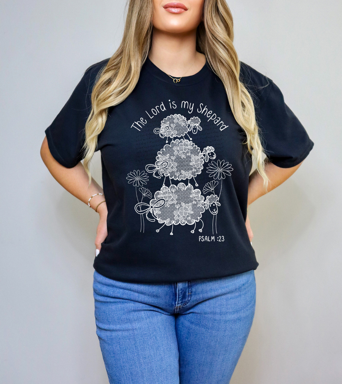 The Lord Is My Shepard Psalm 23 - White 86111 DTF Transfer