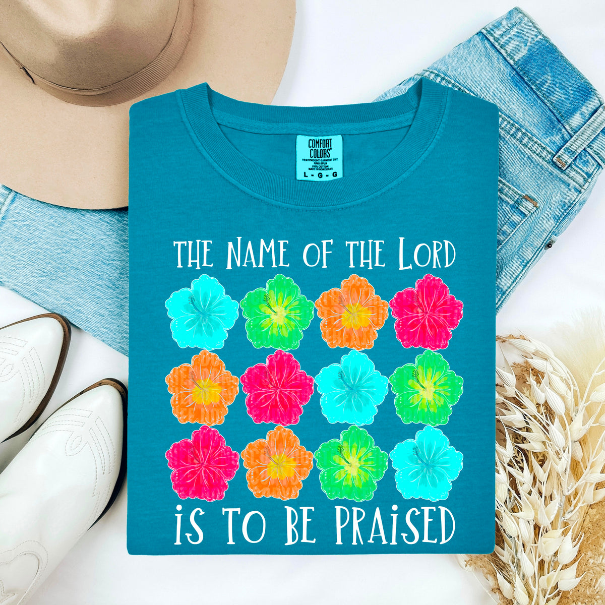 The name of the Lord is to be praised white DTF transfer