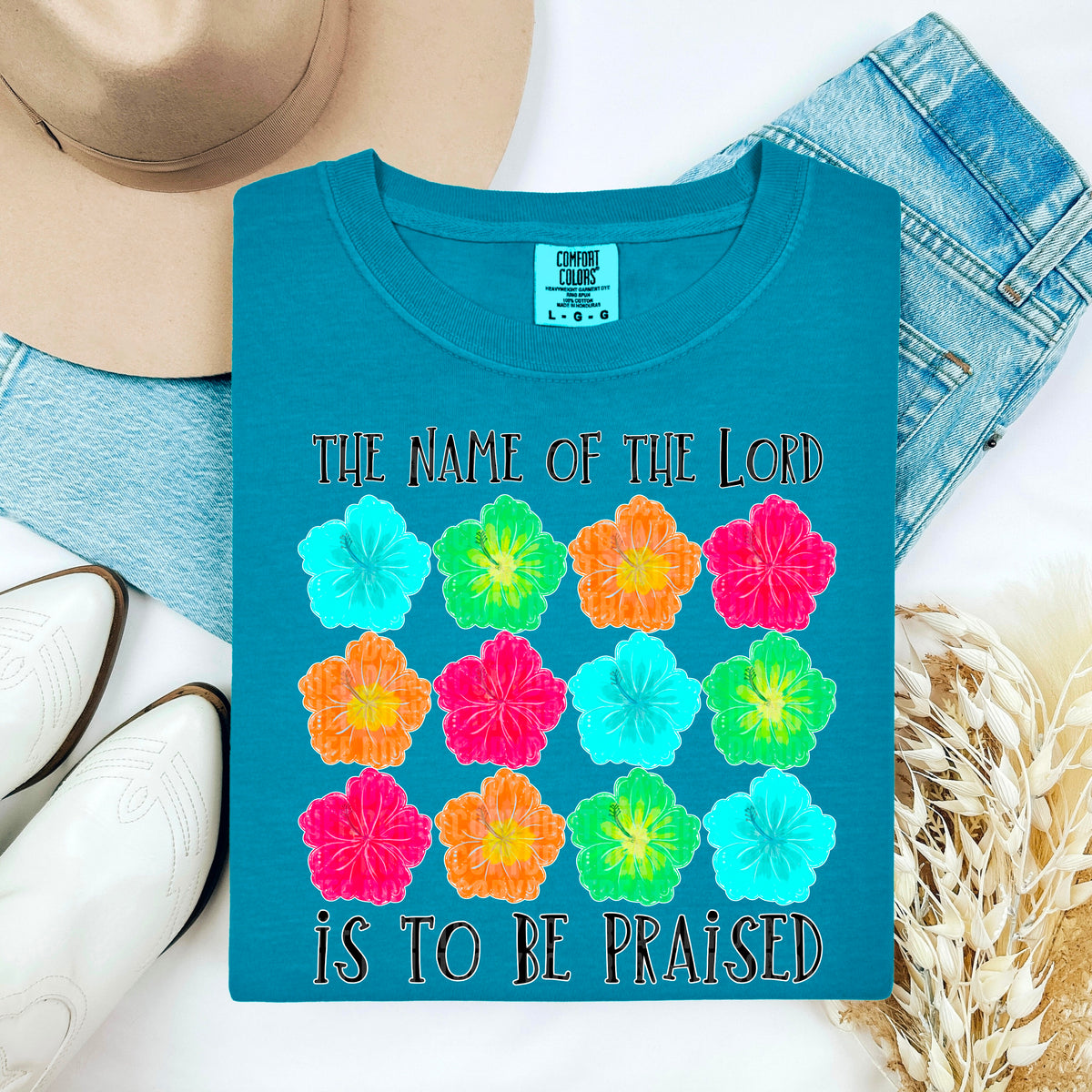 The name of the Lord is to be praised black DTF transfer