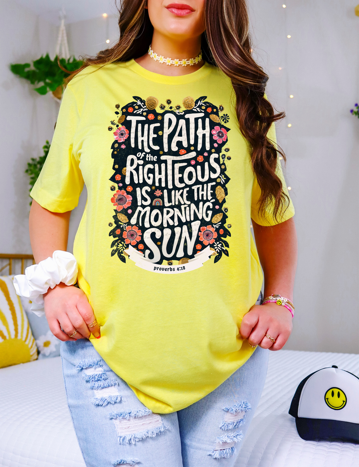 The Path Of The Righteous Is Like The Morning Sun Proverbs 4:18 Floral 81054 DTF Transfer
