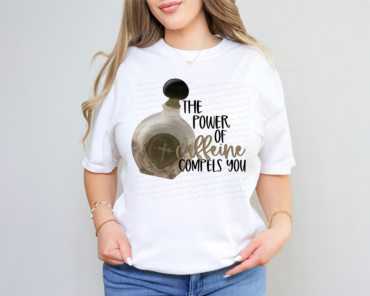 The Power Of Caffeine Compels You Bottle 115601 DTF transfer