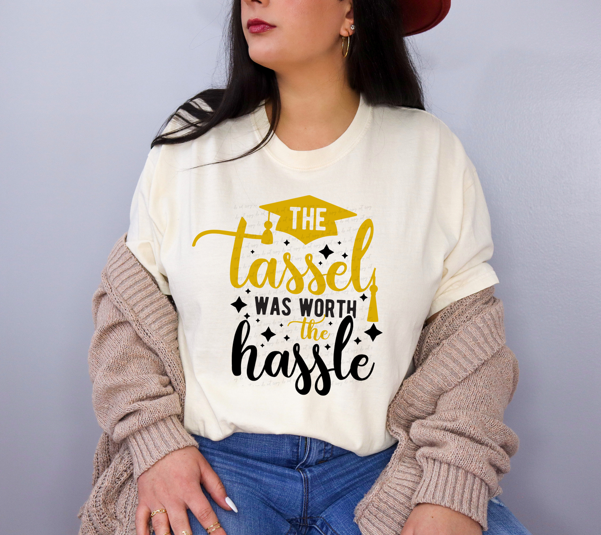 The Tassel Was Worth The Hassle Mortarboard 76735 DTF Transfer