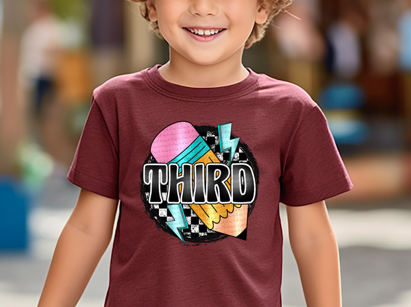 Third Boy Round Checkered Pencil 46775 DTF transfer