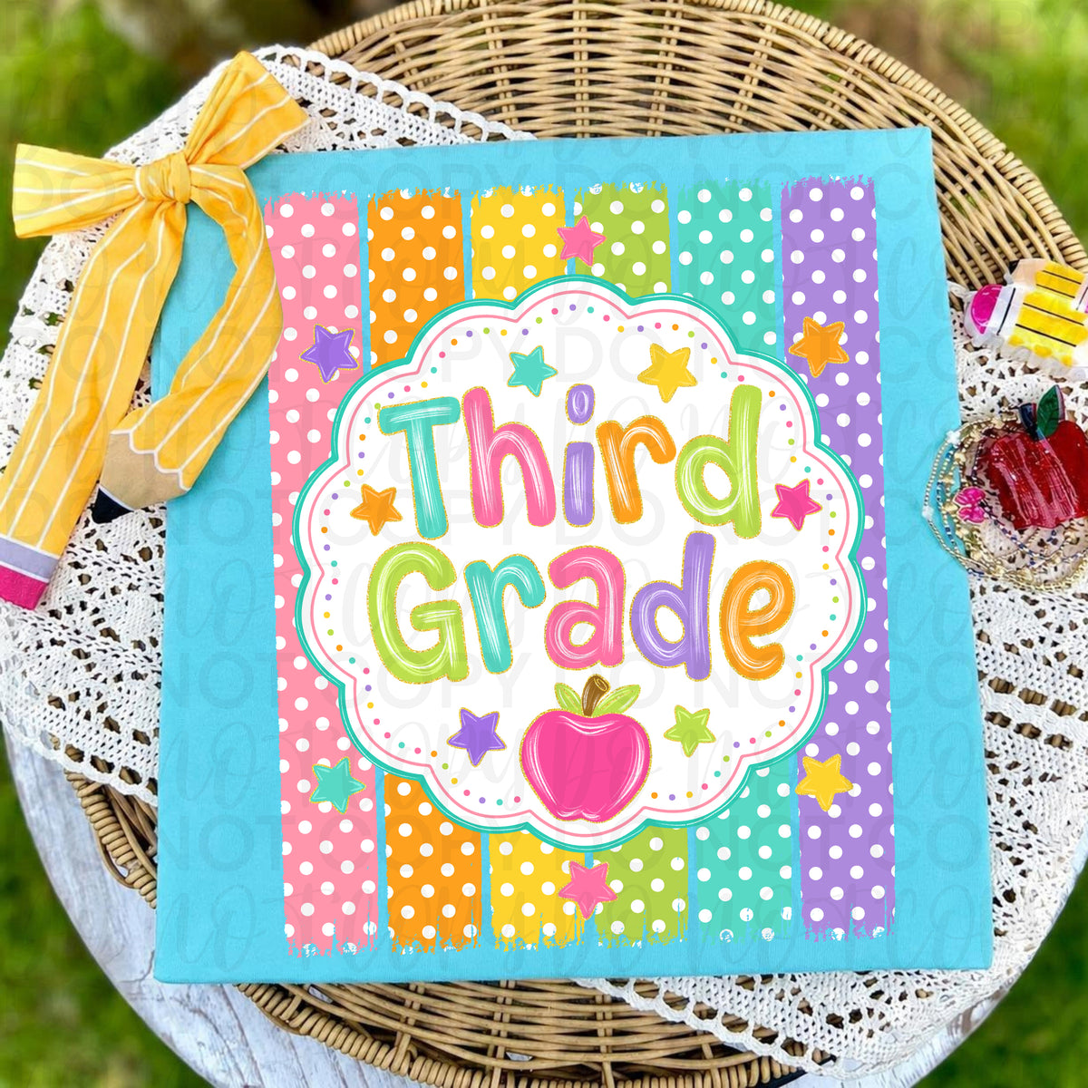 Third grade polkadot stripes (UAC) DTF Transfer