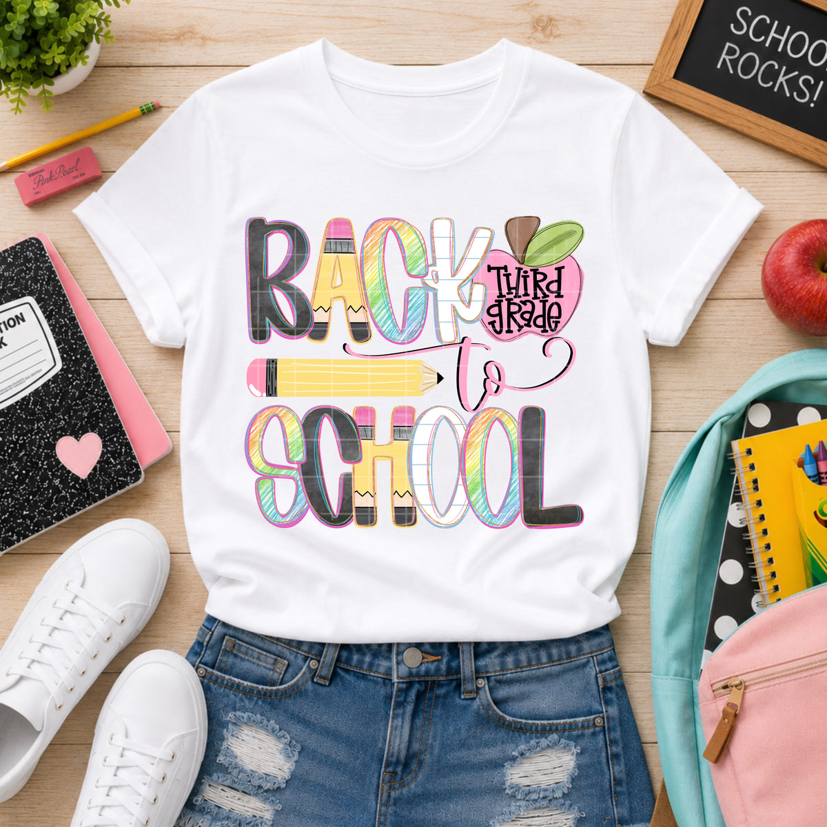 Back to school third grade apple (SDD) DTF Transfer