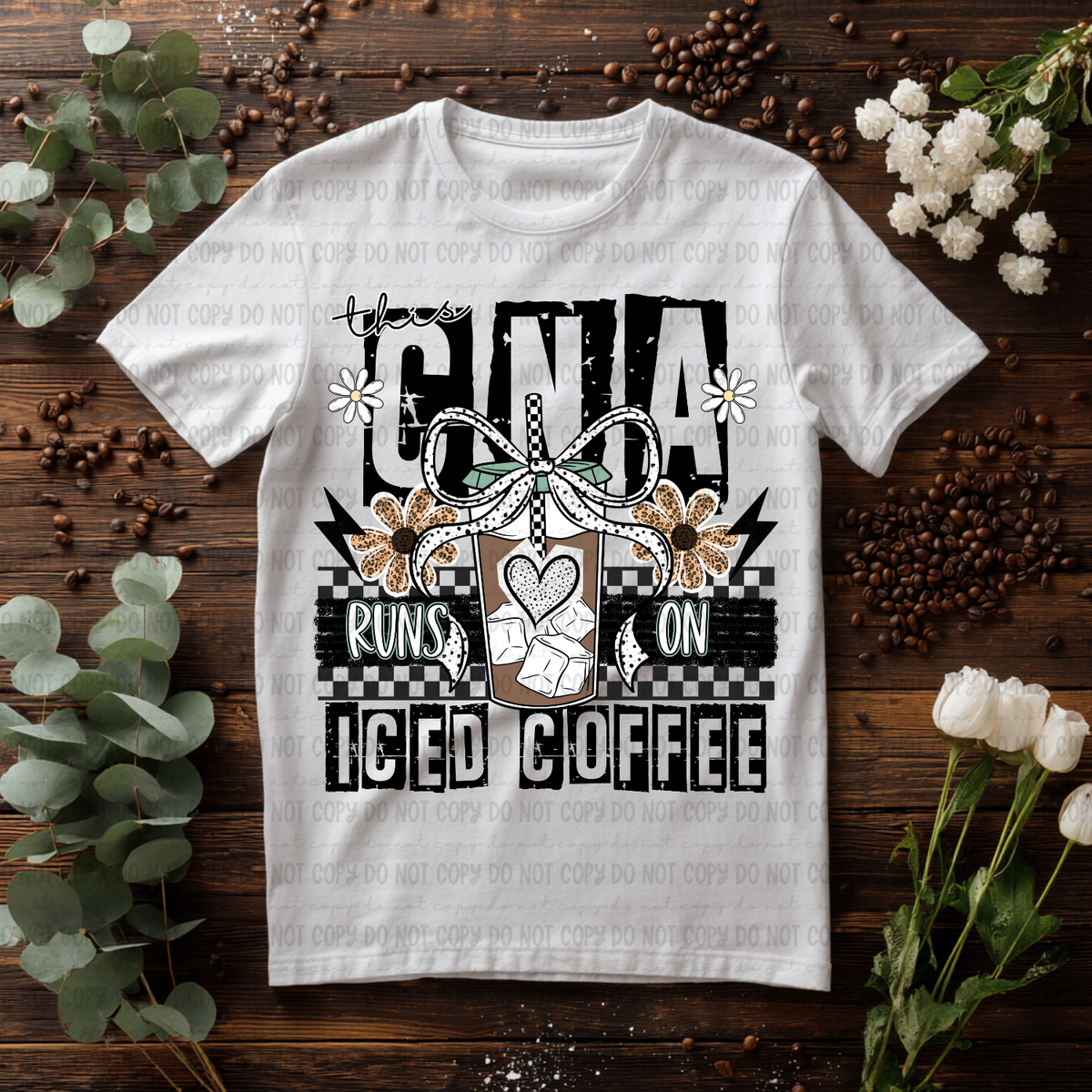 This CNA runs on iced coffee (Revel) DTF Transfer