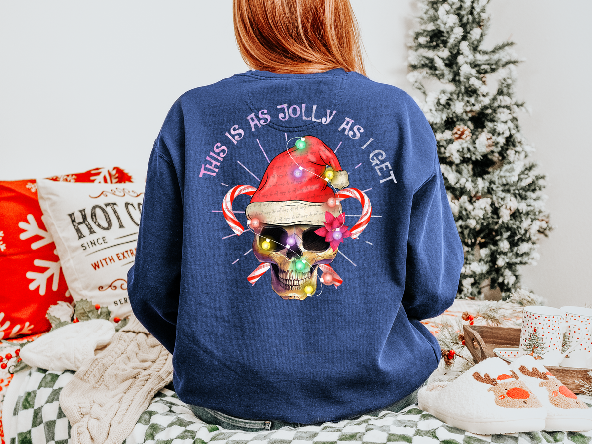 This Is As Jolly As I Get Christmas Skull 63190 DTF transfer