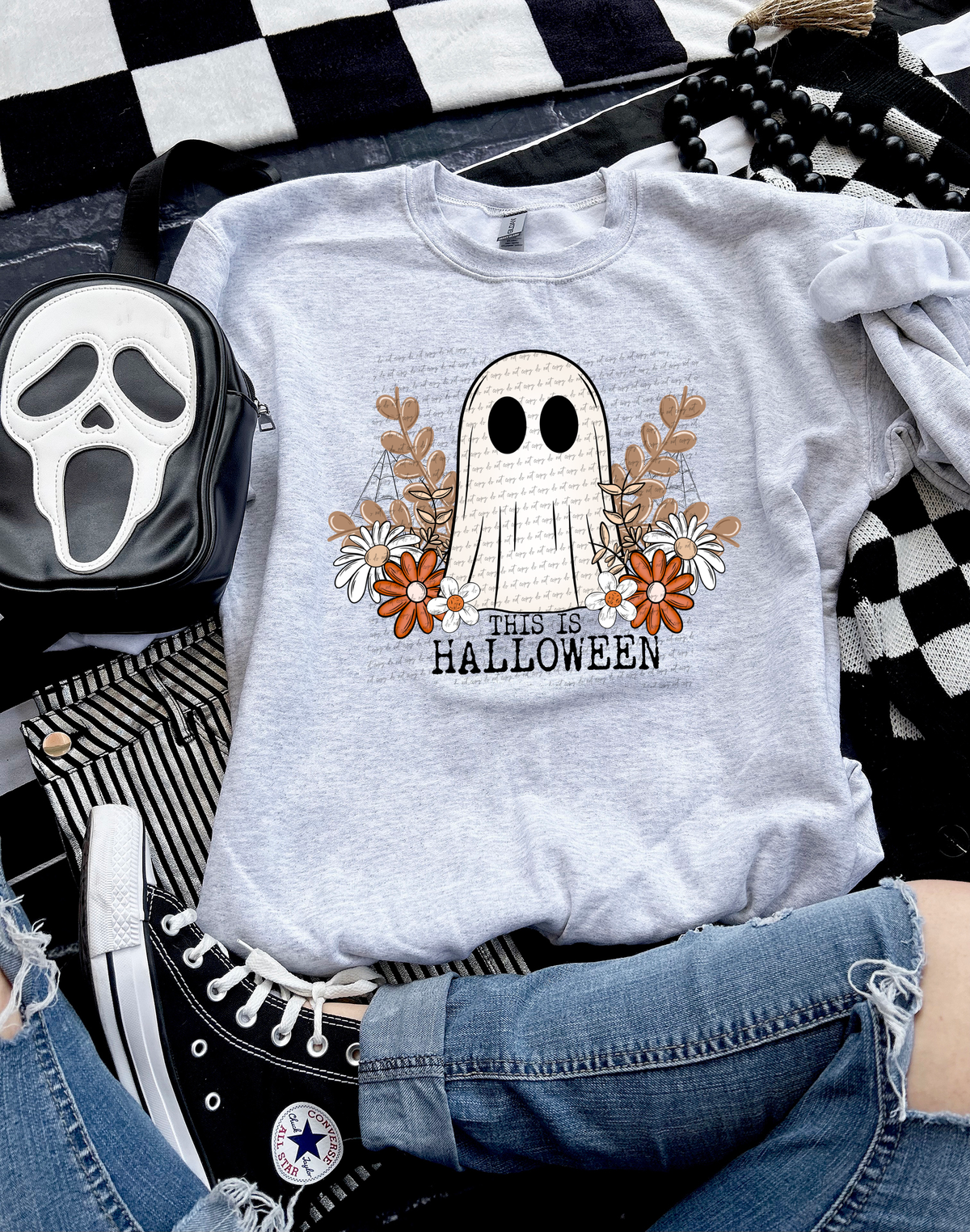 This Is Halloween Floral Ghost 46400 DTF transfer