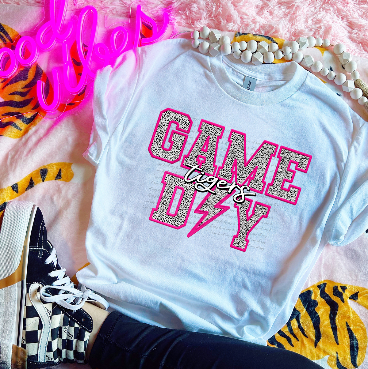Tigers Faux Embroider Game Day 46776 DTF transfer