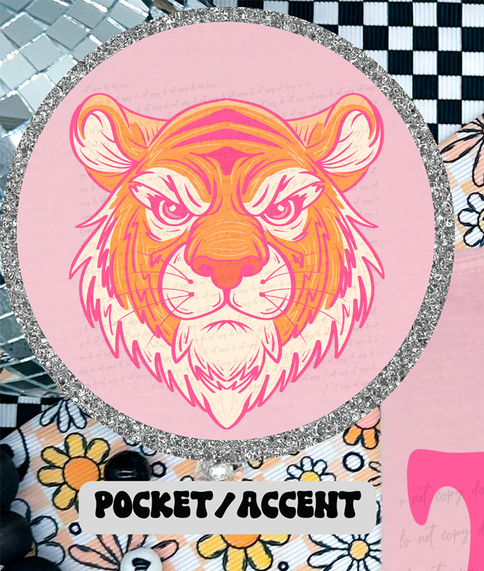 Tigers Stacked School Mascot (Pocket Print) 89077 DTF Transfer