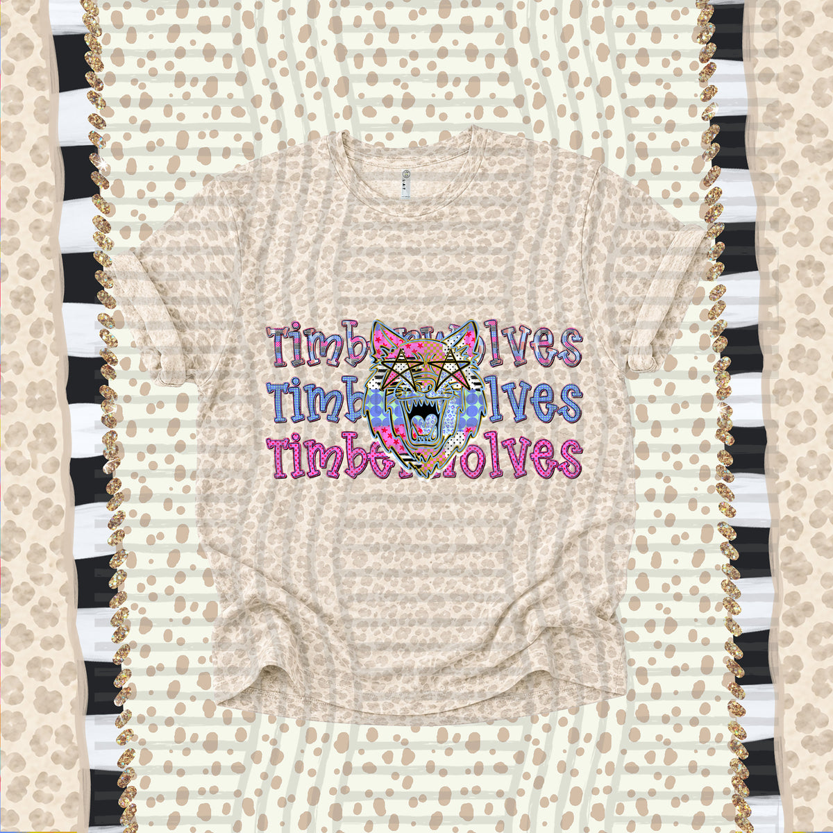 Timberwolves-Dolly Doodle Print (Caplinger) DTF Transfer