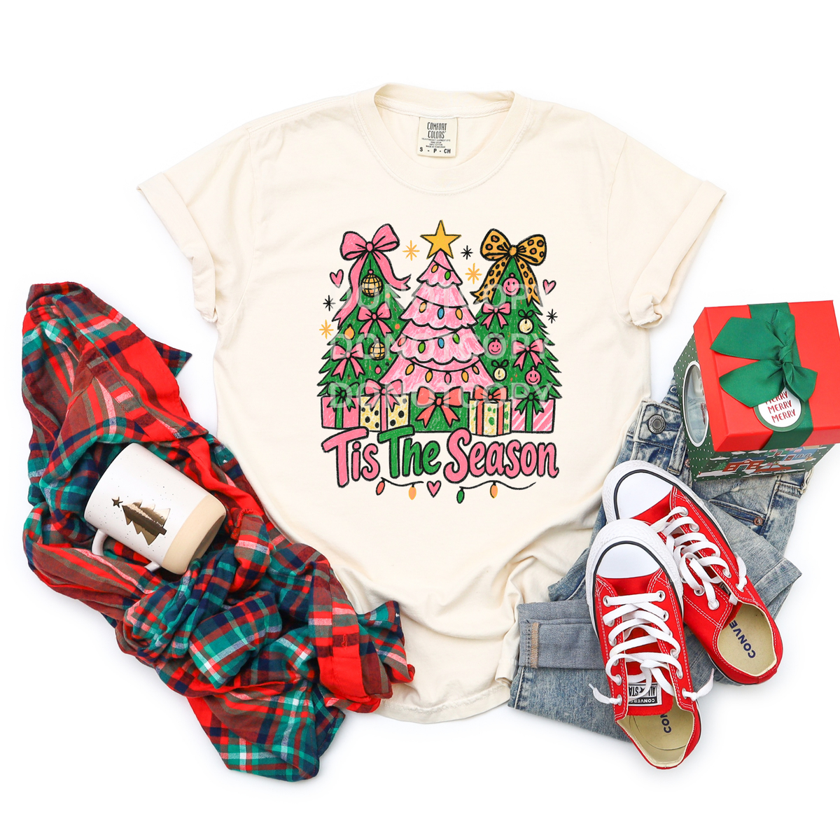 Tis the season pink and green trees (CSG) DTF Transfer
