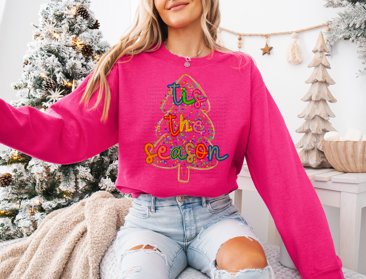 Tis The Season Christmas Lights Tree 59993 DTF Transfer