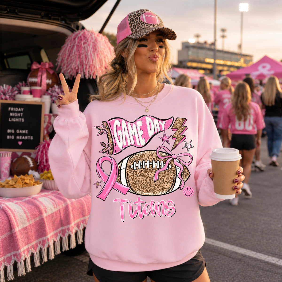 Titans game day pink out (SDD) DTF transfer