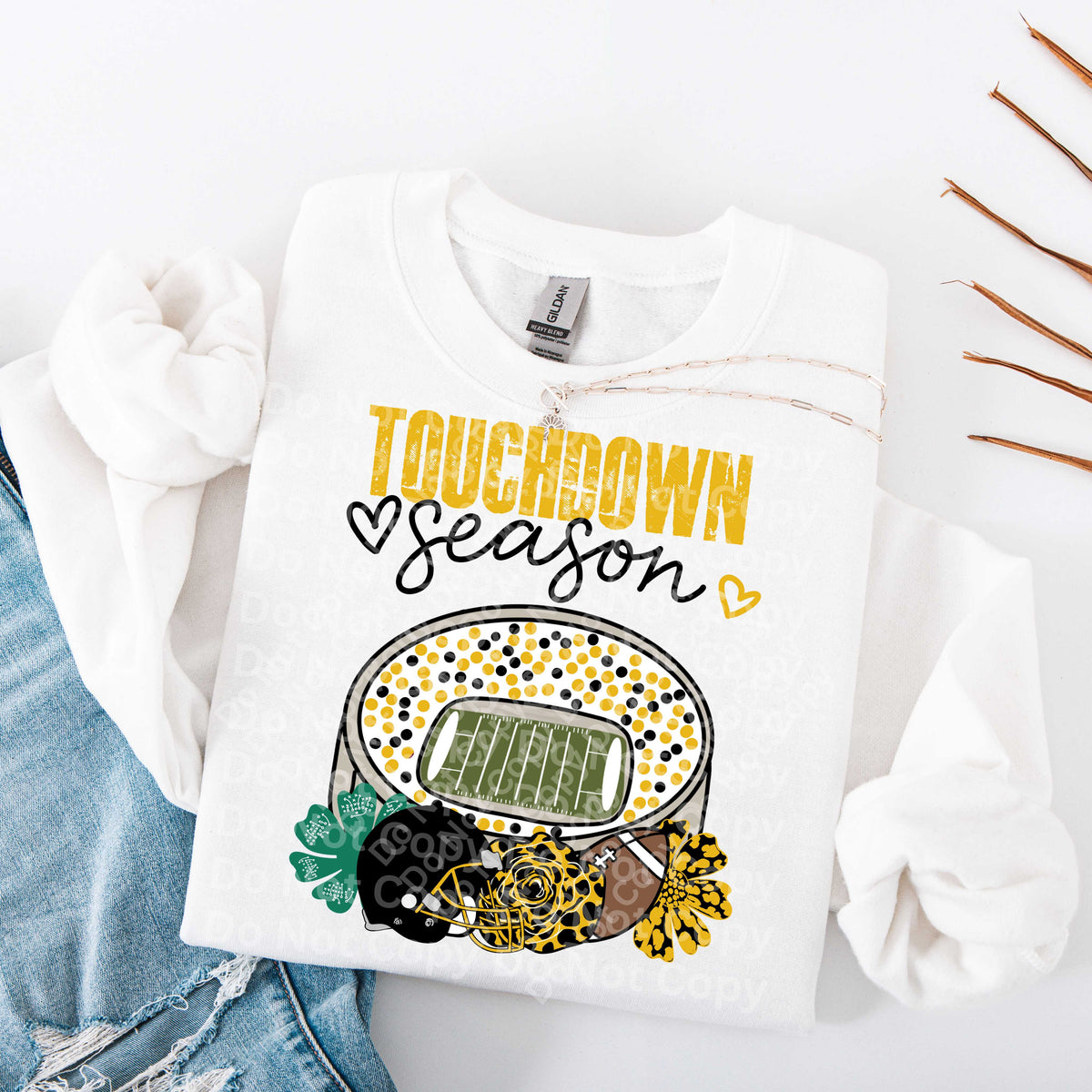 Touchdown season stadium yellow font (Irene) DTF Transfer