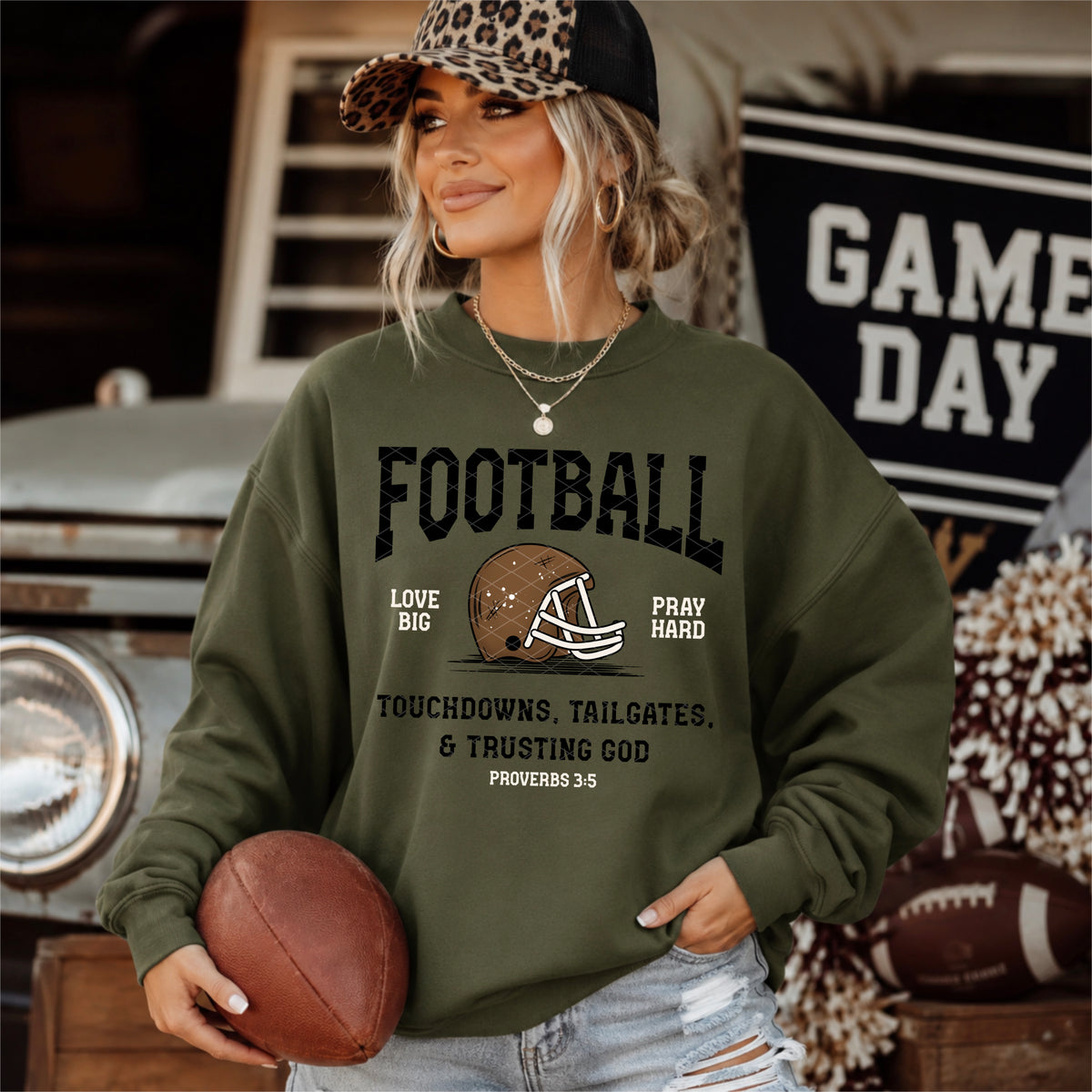 Football tailgates, touchdowns & trusting God (SDD) DTF transfer
