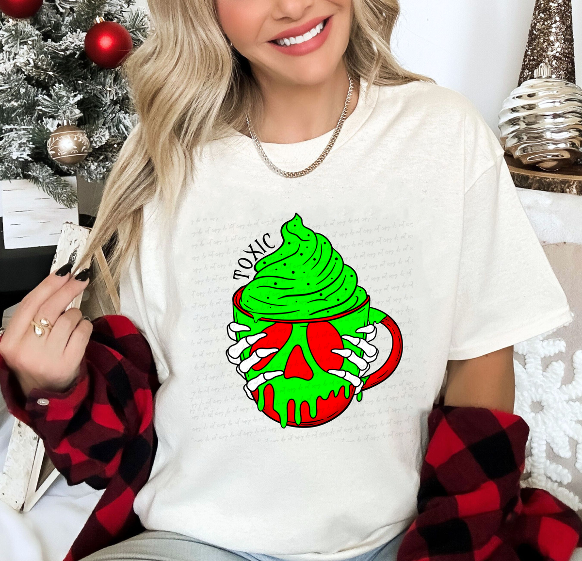 Toxic Red and Green Mug Skellie Hands 115742 DTF Transfer