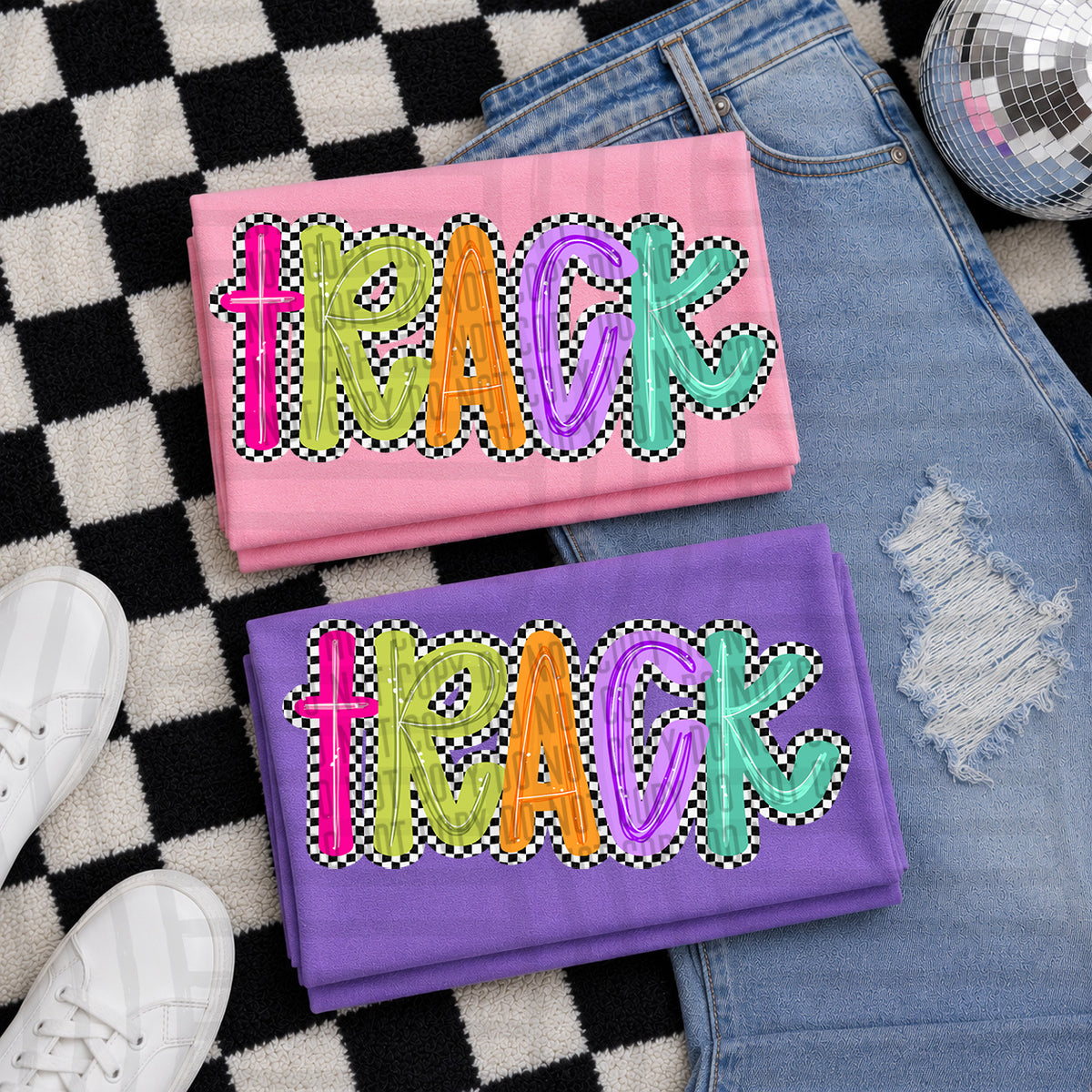 track simply checkered sports (caplinger) DTF Transfer