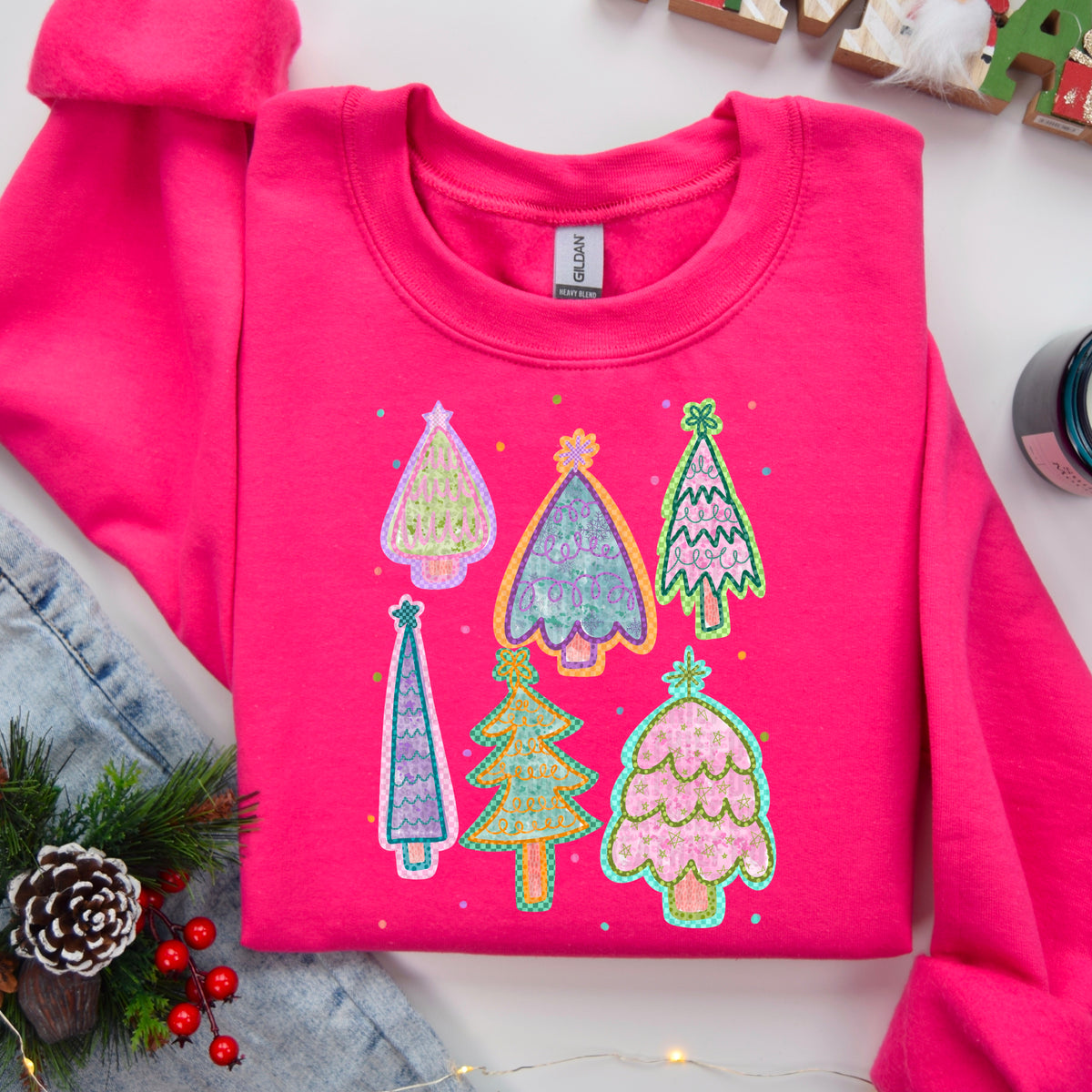 Preppy trees DTF transfer