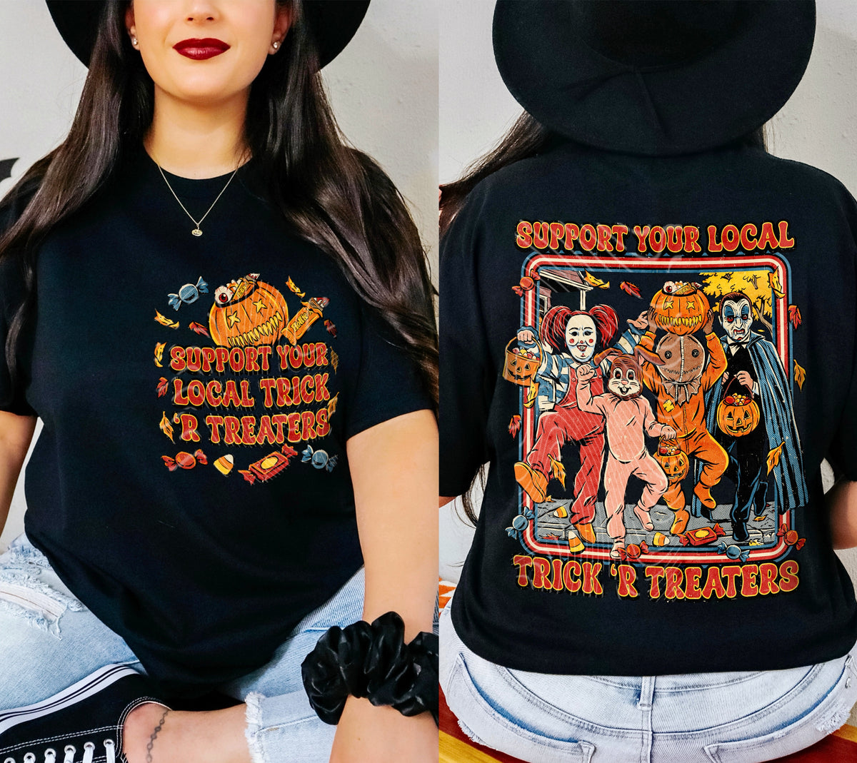 Support your local trick r treaters (FRONT ONLY) (Gravitee) DTF Transfer