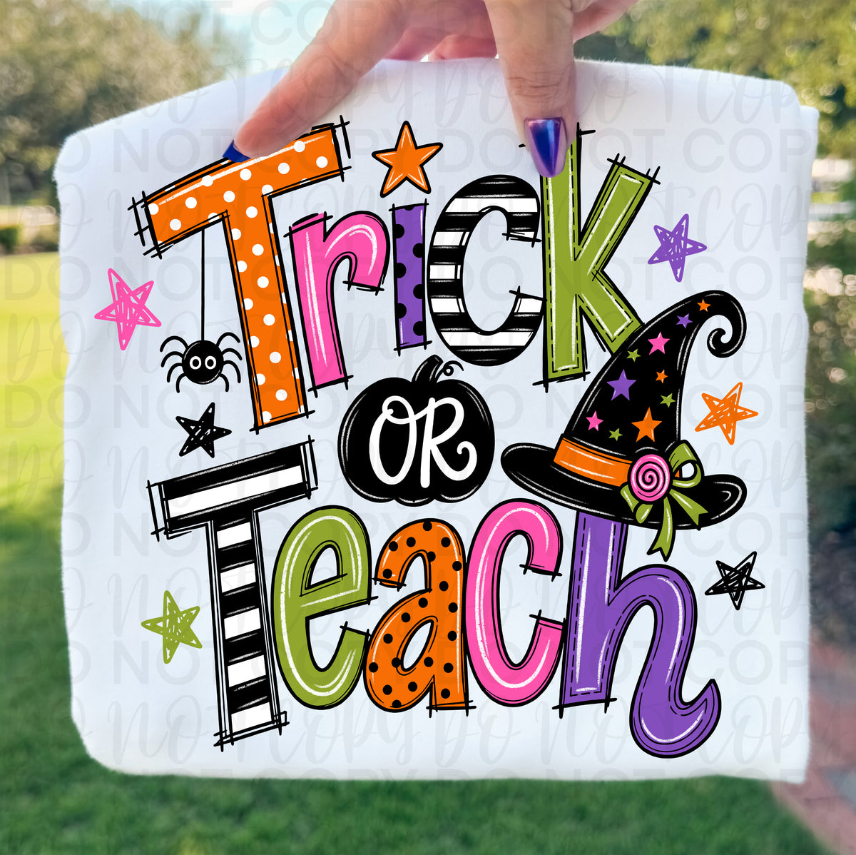 Trick or treat doodle (UAC) DTF Transfer