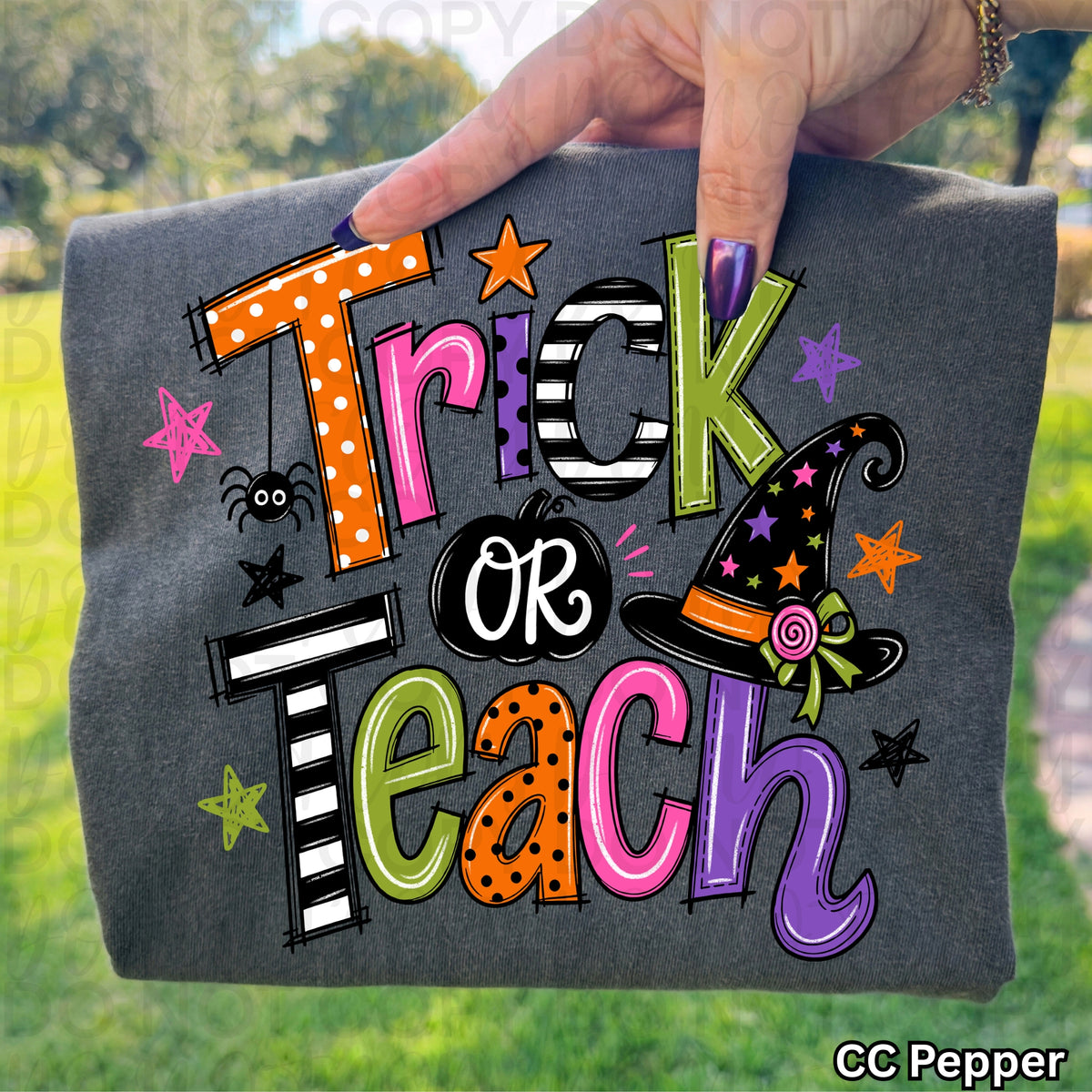 Trick or treat doodle (UAC) DTF Transfer