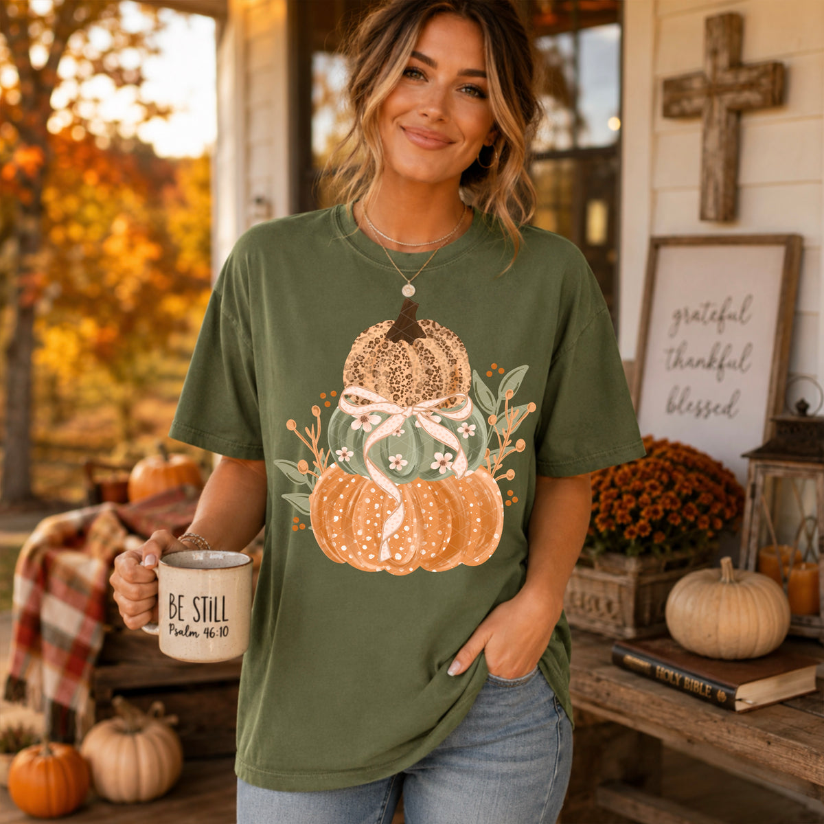 Pumpkin trio stack cheetah floral polkadot (SDD) DTF Transfer