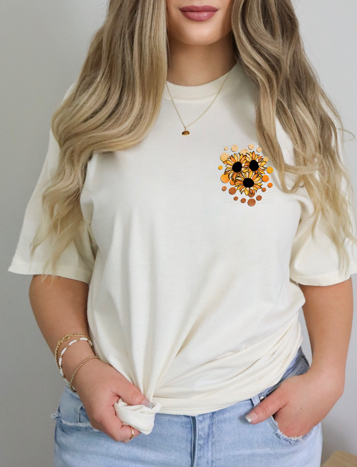 Trio Sunflower Dots Pocket Print 114856 DTF transfer