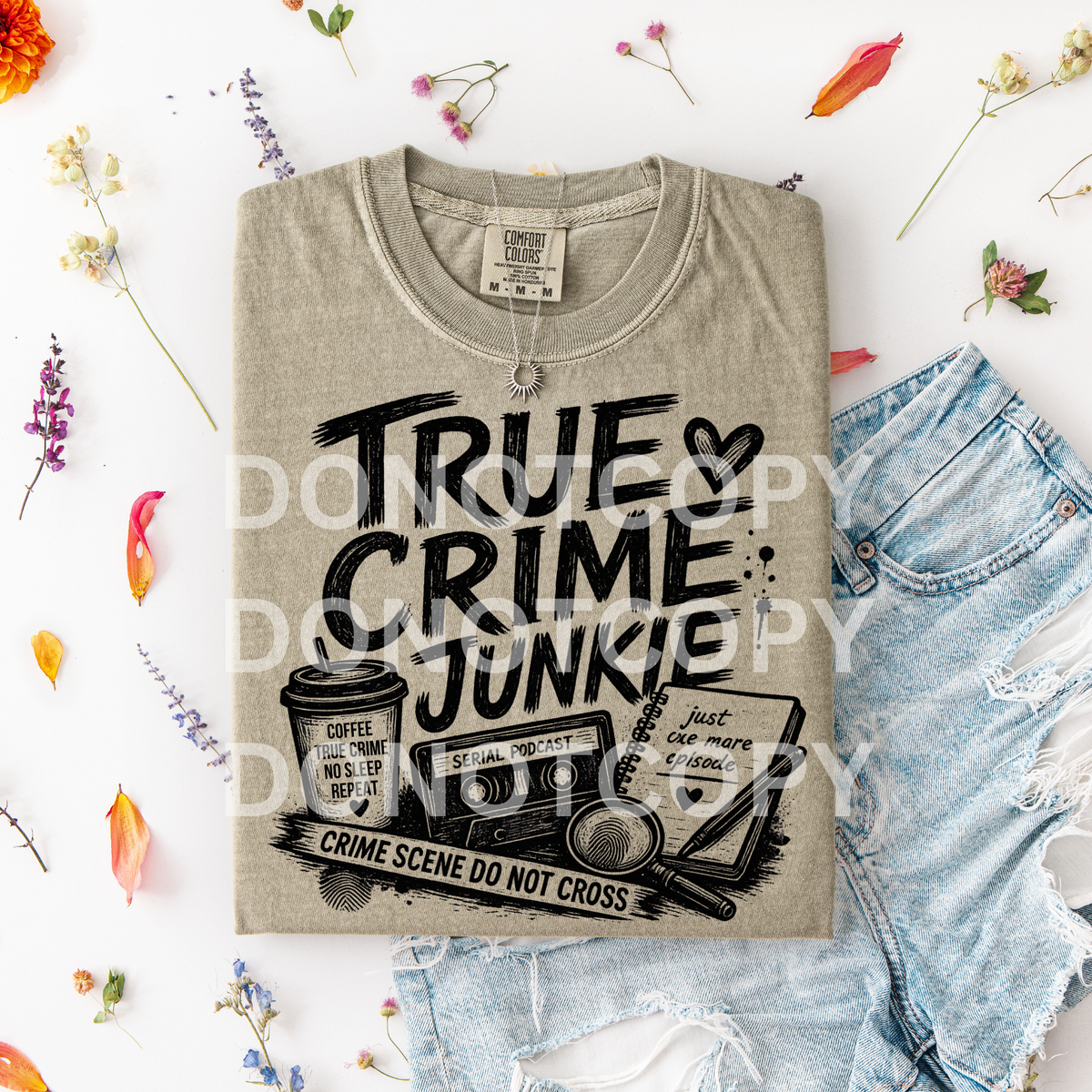 True crime junkie BLACK (CSG) DTF Transfer